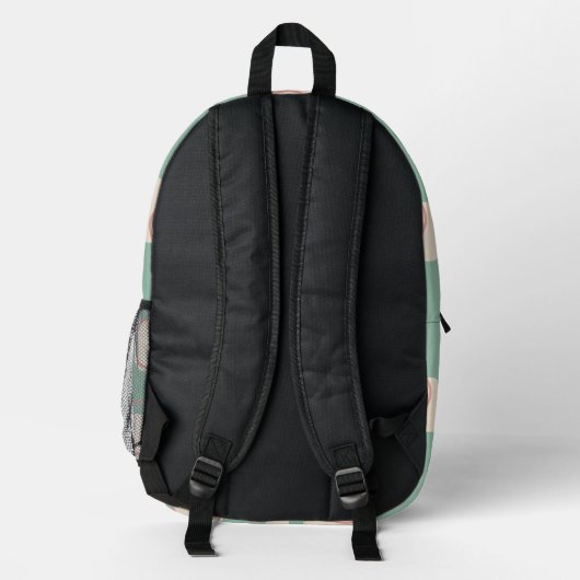 Initialen der Monogramme für niedliche grüne geome Bedruckter Rucksack (Rückseite)