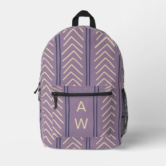 Initialen der niedlichen Lila geometrischen Pfeile Bedruckter Rucksack