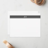 Initialen der Personalisierten grauen Monogrammbez Mitteilungskarte (Vorderseite/Rückseite Beispiel)