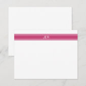 Initialen der Personalisierten rosa Monogrammbezei Mitteilungskarte (Vorne/Hinten)