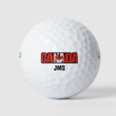 Initialen der Red Maple Leaf Flag Monogram Golfball (Vorderseite)
