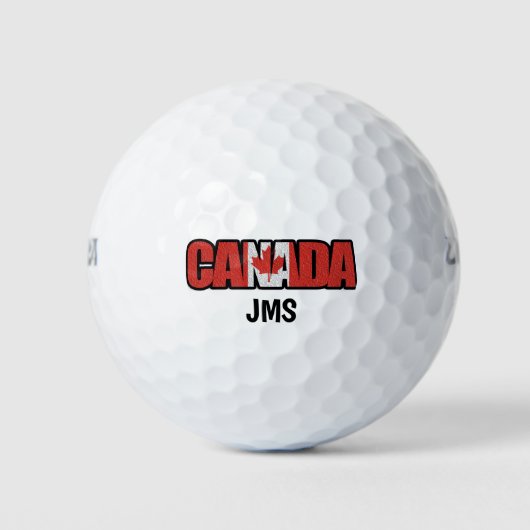 Initialen der Red Maple Leaf Flag Monogram Golfball (Vorderseite)
