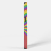 Initialen der Retro Wavy Rainbow Lines Monogram iPhone Hülle (Rechte Seite)