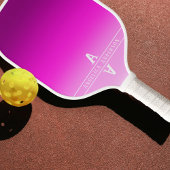 Initialen der rosa glühenden Monogramm Pickleball Schläger