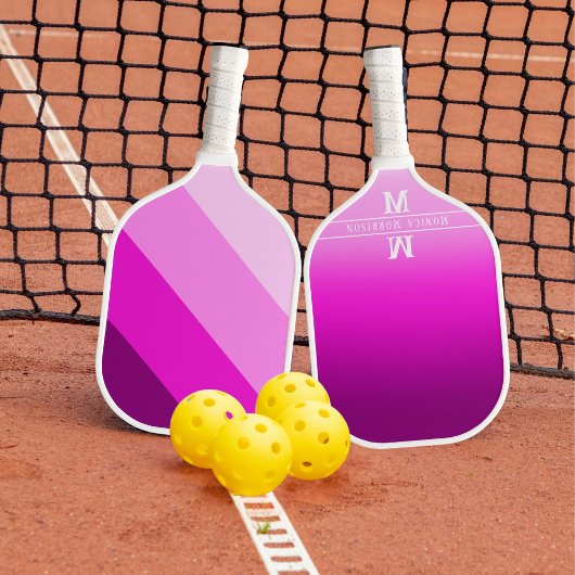 Initialen der rosa Streifen Pickleball Schläger