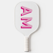 Initialen der rosa und rosafarbenen Monogramme Pickleball Schläger (Vorderseite)