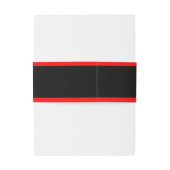 Initialen der Roten Streifen-Monogramm auf Schwarz Einladungsbanderole (Rückseitenbeispiel)