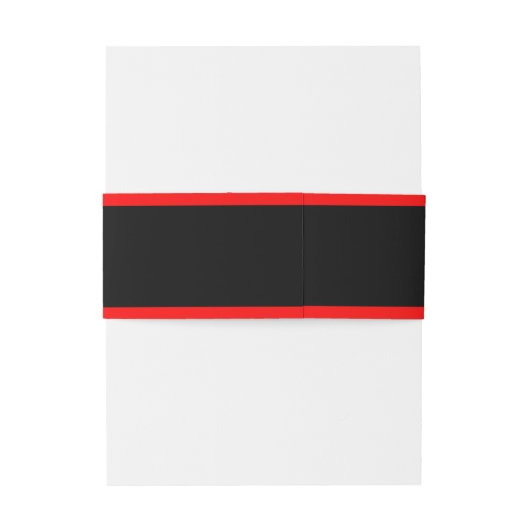 Initialen der Roten Streifen-Monogramm auf Schwarz Einladungsbanderole (Rückseitenbeispiel)