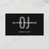 Initialen der Typografie Monogramm Schwarz-weiß Gr Visitenkarte (Vorderseite)