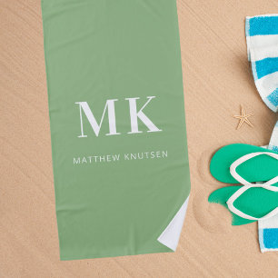 Initialen der weißen Monogrammnamen in der Skala Strandtuch