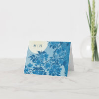 Initialen des antiken japanischen Blauen Kirschblo