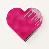 Initialen des glamourösen Hot Pink Glitzer Monogra Notizblock (Rückseite)