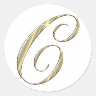 Initialen des Goldmonogramm-Buchstabe-C Runder Aufkleber