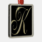 Initialen des Goldmonogramms K Ornament Aus Metall (Rechts)