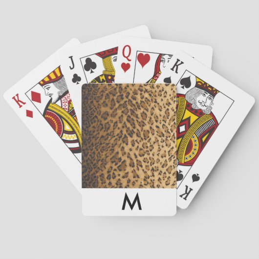 Initialen des Leopard-Druckmonogramms M Spielkarten (Rückseite)