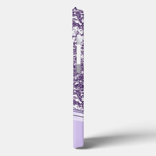 Initialen des Lila Glitzer Look Monogram Case-Mate iPhone Hülle (Rückseite / Links)