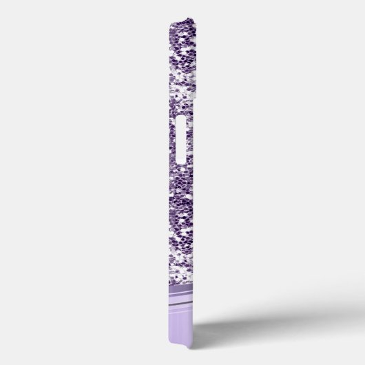 Initialen des Lila Glitzer Look Monogram Case-Mate iPhone Hülle (Rückseite / Rechts)