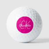 Initialen des Monogrammes mit heißen rosa Namen Golfball (Vorderseite)