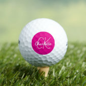 Initialen des Monogrammes mit heißen rosa Namen Golfball (Insitu T-Shirt)