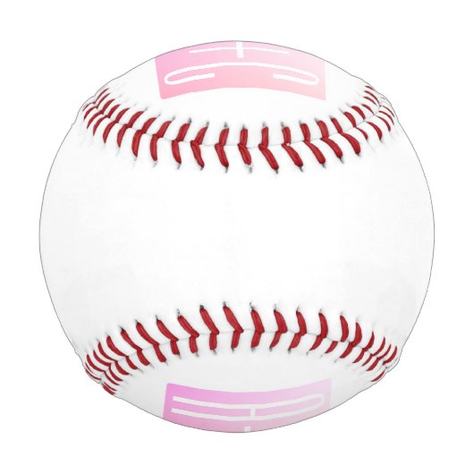 Initialen des Paares | Subtile Pink Gradation Baseball (Rückseite)