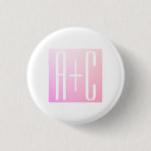 Initialen des Paares | Subtile Pink Gradation Button (Vorderseite)