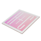 Initialen des Paares | Subtile Pink Gradation Fliese (Seite)