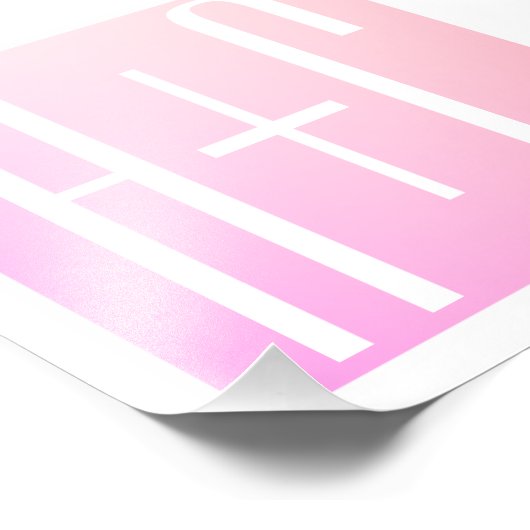 Initialen des Paares | Subtile Pink Gradation Fotodruck (Ecke)