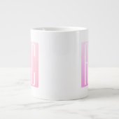 Initialen des Paares | Subtile Pink Gradation Jumbo-Tasse (Vorderseite)