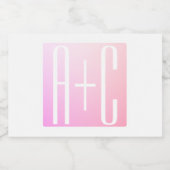 Initialen des Paares | Subtile Pink Gradation Lebensmitteletikett (Einzelnes Label)