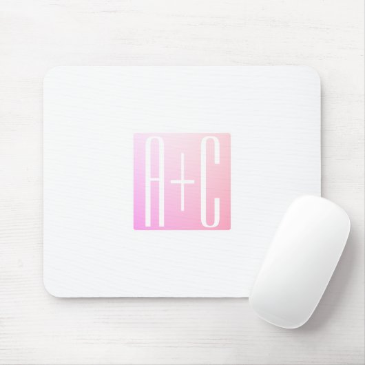 Initialen des Paares | Subtile Pink Gradation Mousepad (Mit Mouse)