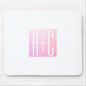Initialen des Paares | Subtile Pink Gradation Mousepad (Vorne)