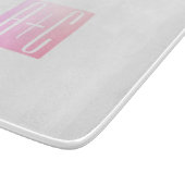 Initialen des Paares | Subtile Pink Gradation Schneidebrett (Ecke)