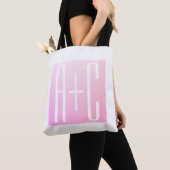 Initialen des Paares | Subtile Pink Gradation Tasche (Von Nahem)