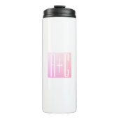 Initialen des Paares | Subtile Pink Gradation Thermosbecher (Vorderseite)