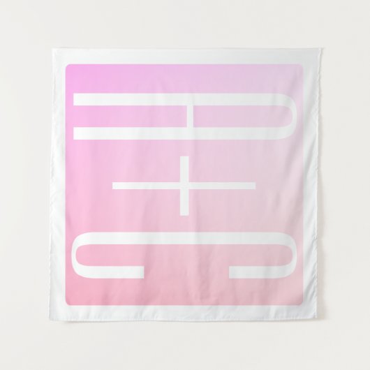 Initialen des Paares | Subtile Pink Gradation Wandteppich (Vorderseite (Horizontal))