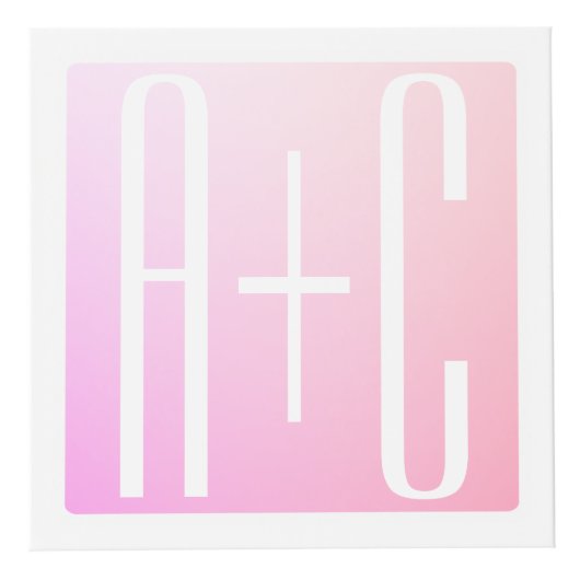 Initialen des Paares | Subtile Pink Gradation Würfel (Rechts)