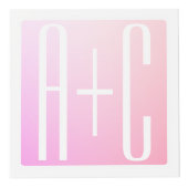 Initialen des Paares | Subtile Pink Gradation Würfel (Vorderseite)