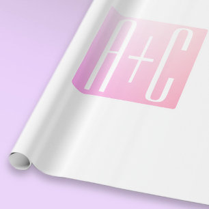 Initialen des Paares Subtile rosa Abstufung Geschenkpapier
