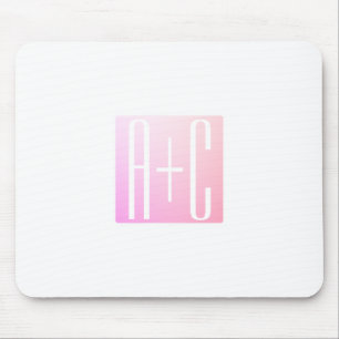 Initialen des Paares   Subtile rosa Abstufung Mousepad