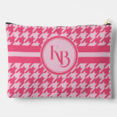 Initialen des personalisiert rosa Hahnentrittmuste Zubehörtasche (Rückseite)