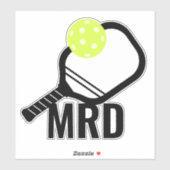 Initialen des Pickleball-Balls + Paddle-Monogramme Aufkleber (Blatt)