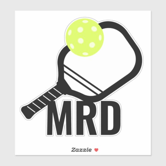 Initialen des Pickleball-Balls + Paddle-Monogramme Aufkleber (Blatt)