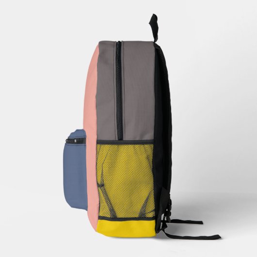 Initialen des rosa blauen gelben Farbblockes Bedruckter Rucksack (Rechts)