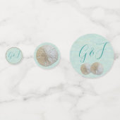 Initialen des Sand-Dollar-Monogramms Konfetti (Vorderseiten)