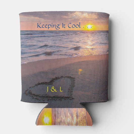 Initialen des Sonnenuntergangs "Cool Behalt" Dosenkühler (Rückseite)