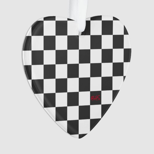 INITIALEN DES Sports Checkerboards Schwarz-weißer Ornament (Vorderseite)