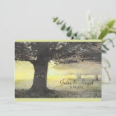 Initialen eines Baumes - Einladung zur Hochzeit (Stehend Vorderseite)