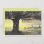 Initialen eines Baumes - Einladung zur Hochzeit (Vorne/Hinten)