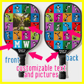 Initialen+Foto + Text-Whippet-a-Doodle Pickleball Schläger