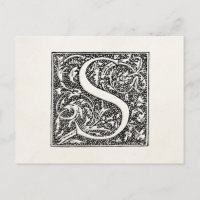 Initialen für das Vintage Letter-S-Monogramm-Dokum